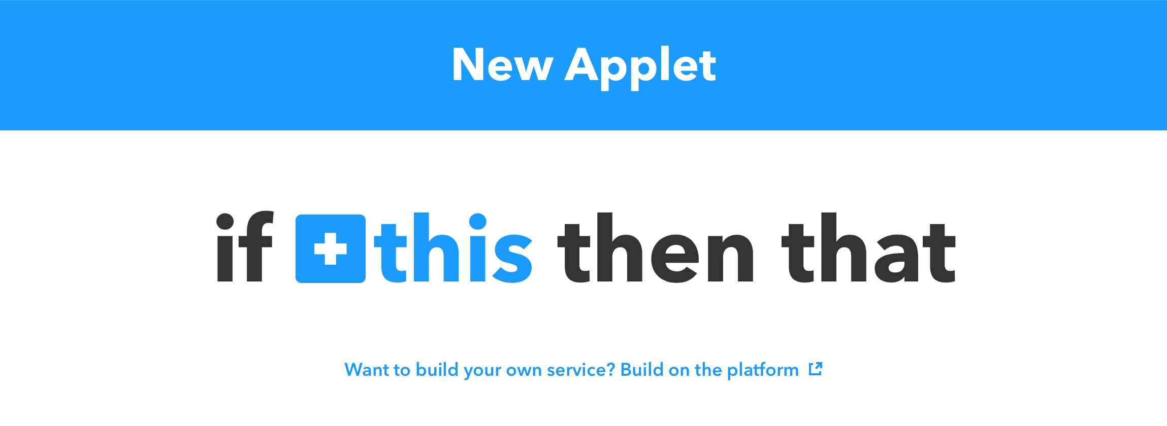 IFTTT New Applet